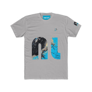 New Life Blue Marble Men's Cotton Crew Tee