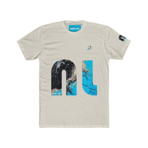 New Life Blue Marble Men's Cotton Crew Tee