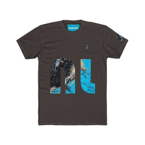 New Life Blue Marble Men's Cotton Crew Tee